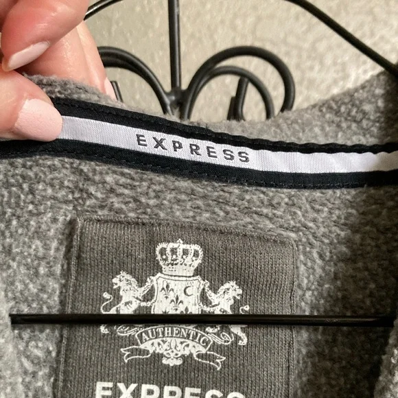 Great Condition! Gray Zip-Up Hoodie from Express. - Picture 6 of 10